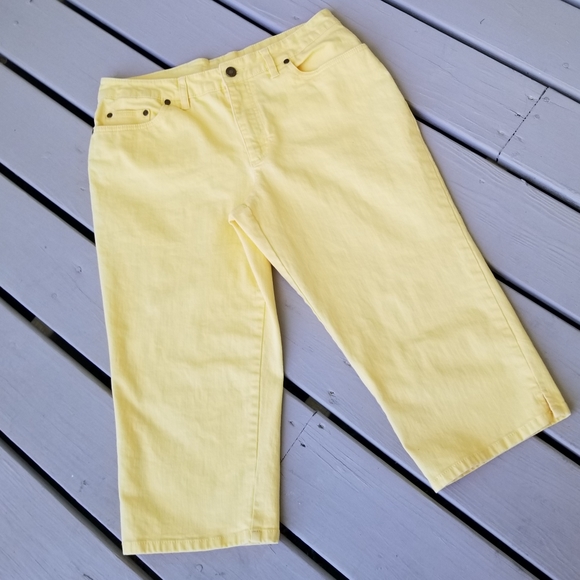 Kim Rogers Denim - 12p yellow capri jeans
